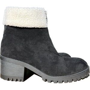 Bella Vita Boots 8.5 Womens Black‎ Suede Cable Lug Ankle Bootie Front Zip